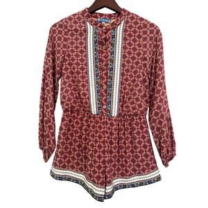 Truly Me by Sara Sara Long Sleeve Tunic Romper Size 10 Girls Lined Jumpsuit